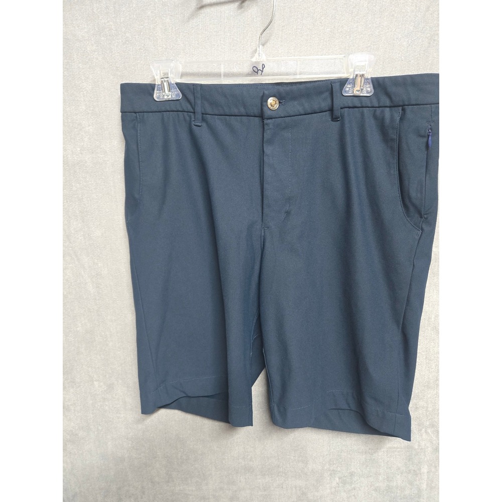Johnnie-O Prep-Formance Mens Navy Blue Golf Shorts 34 Flat Front Performance